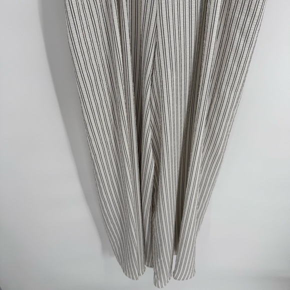 Calvin Klein NWT White Black vertical Stripes Tie Front v neck Jumpsuit size 8 - Picture 8 of 9